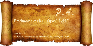 Podmaniczky Apolló névjegykártya