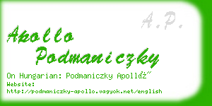 apollo podmaniczky business card
